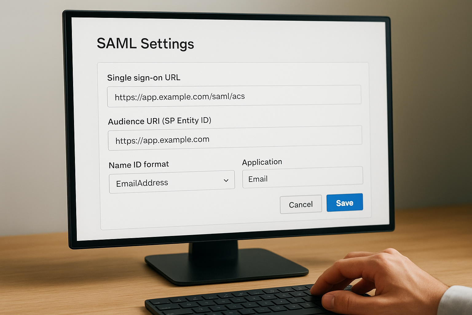 Fill in the SAML settings