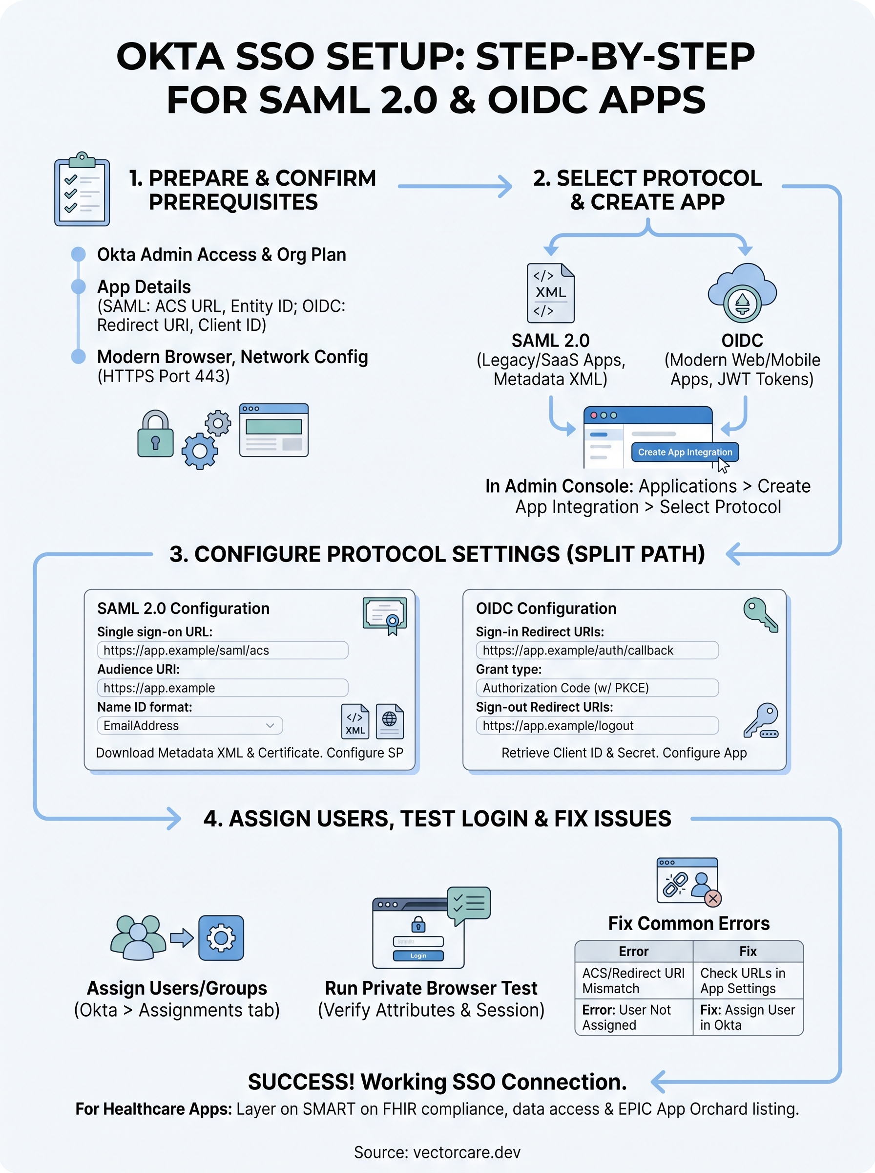 okta sso setup infographic