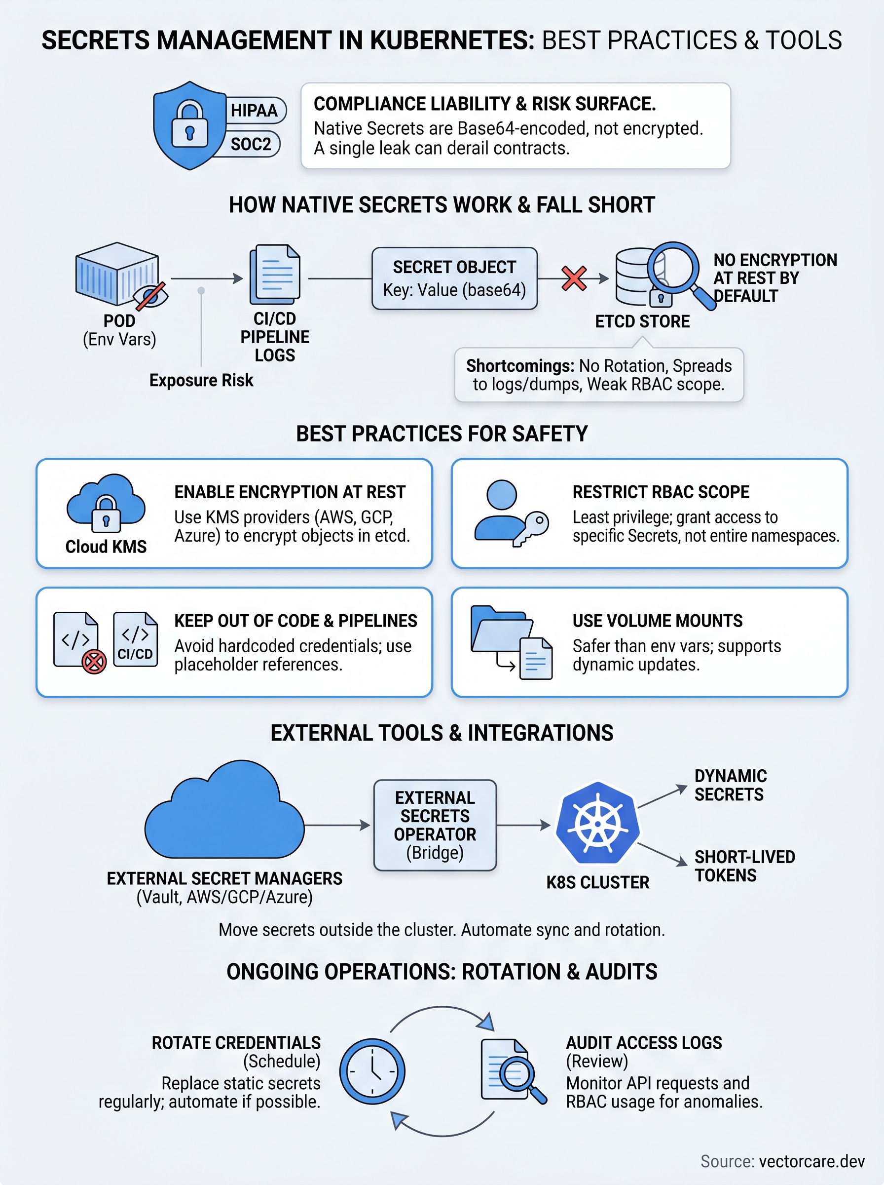 secrets management in kubernetes infographic