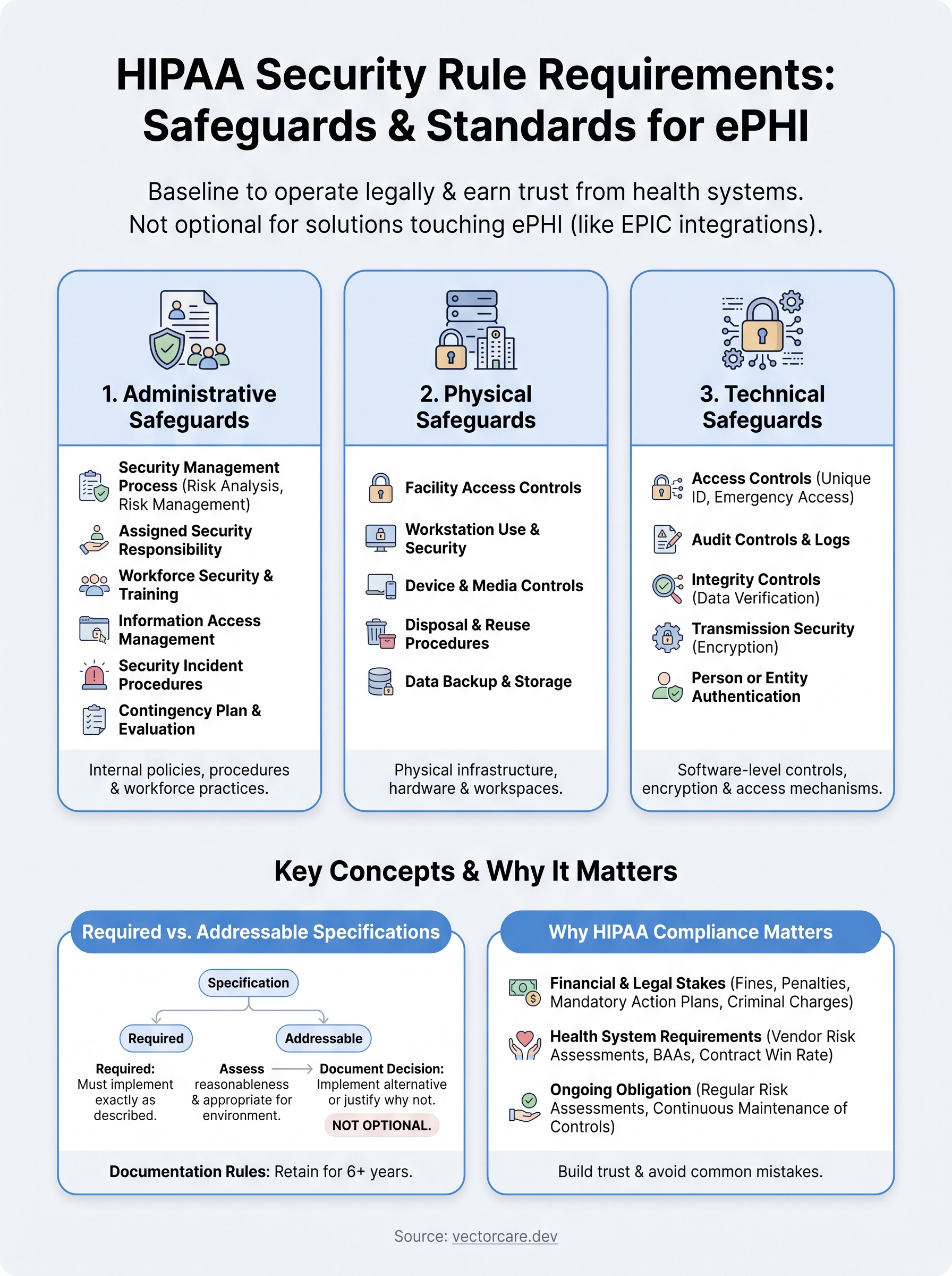 hipaa security rule requirements infographic