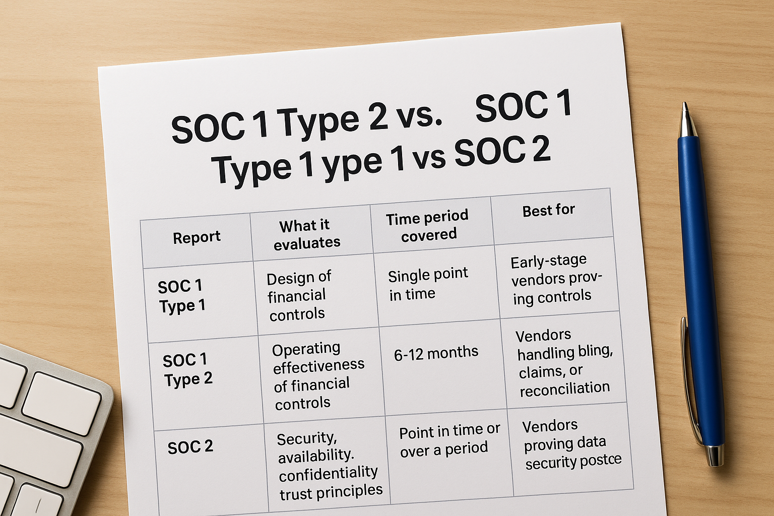 SOC 1 Type 2 vs. SOC 1 Type 1 vs. SOC 2