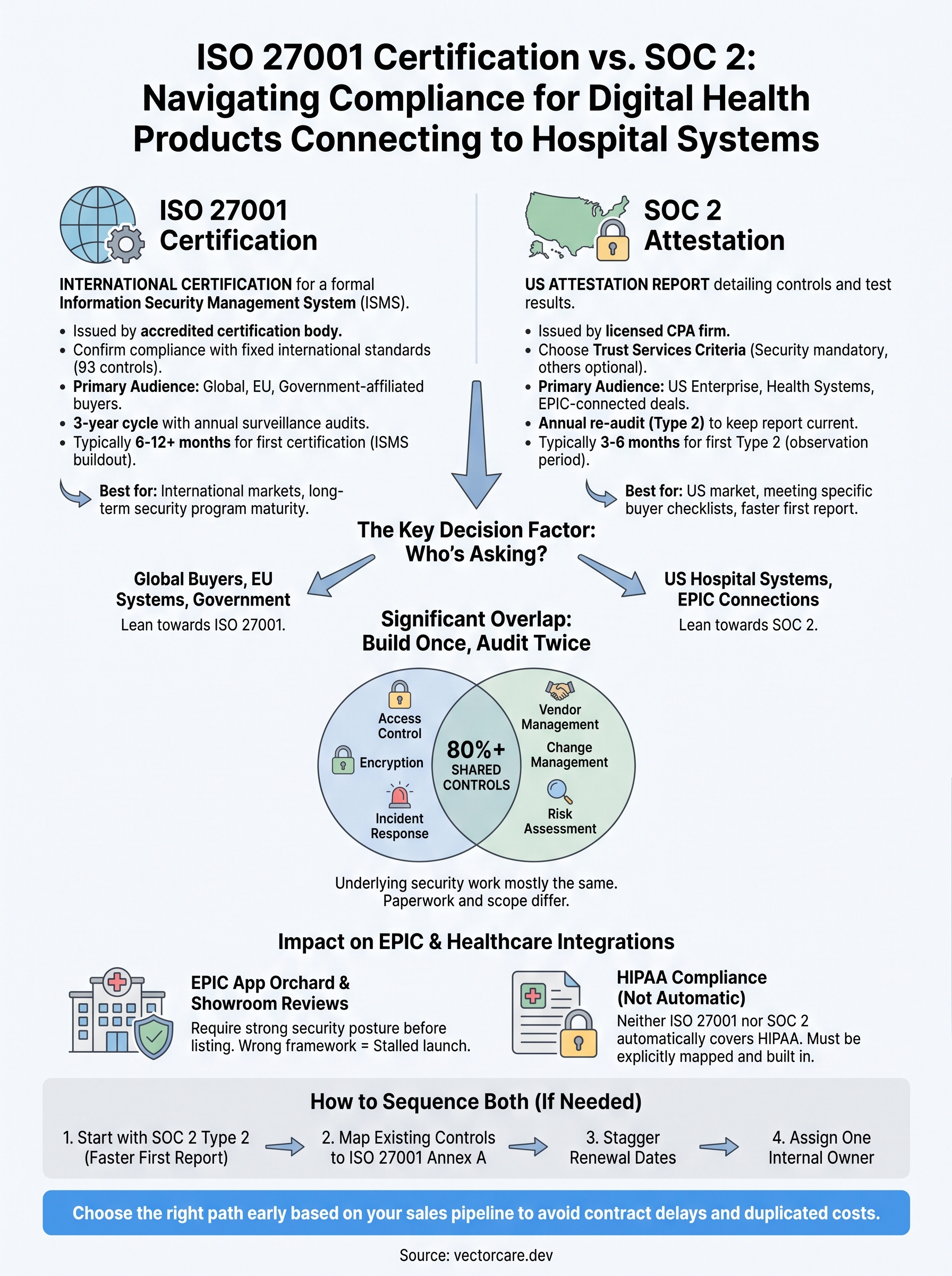 iso 27001 certification vs soc 2 infographic