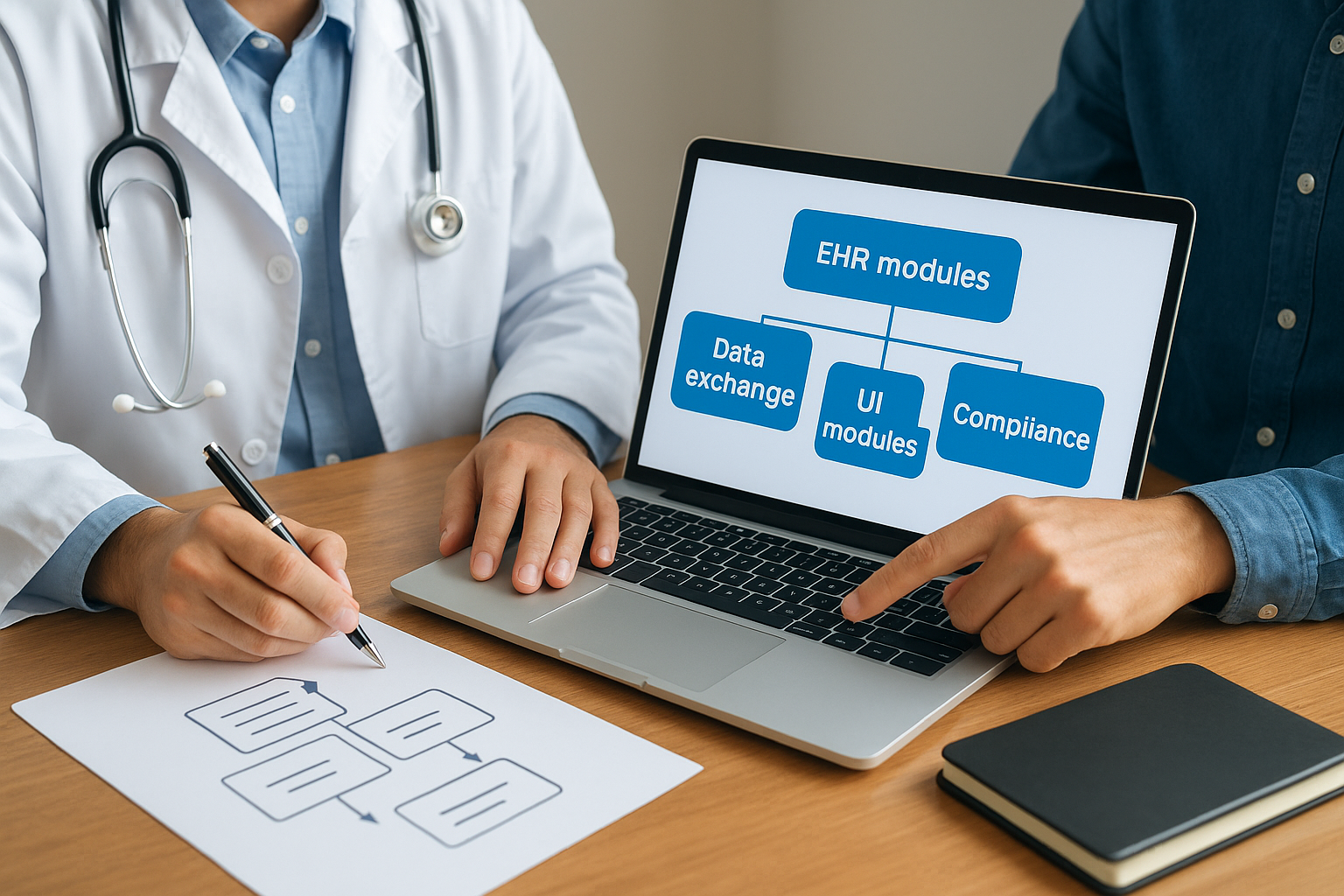 Core features and modules included in EHR projects