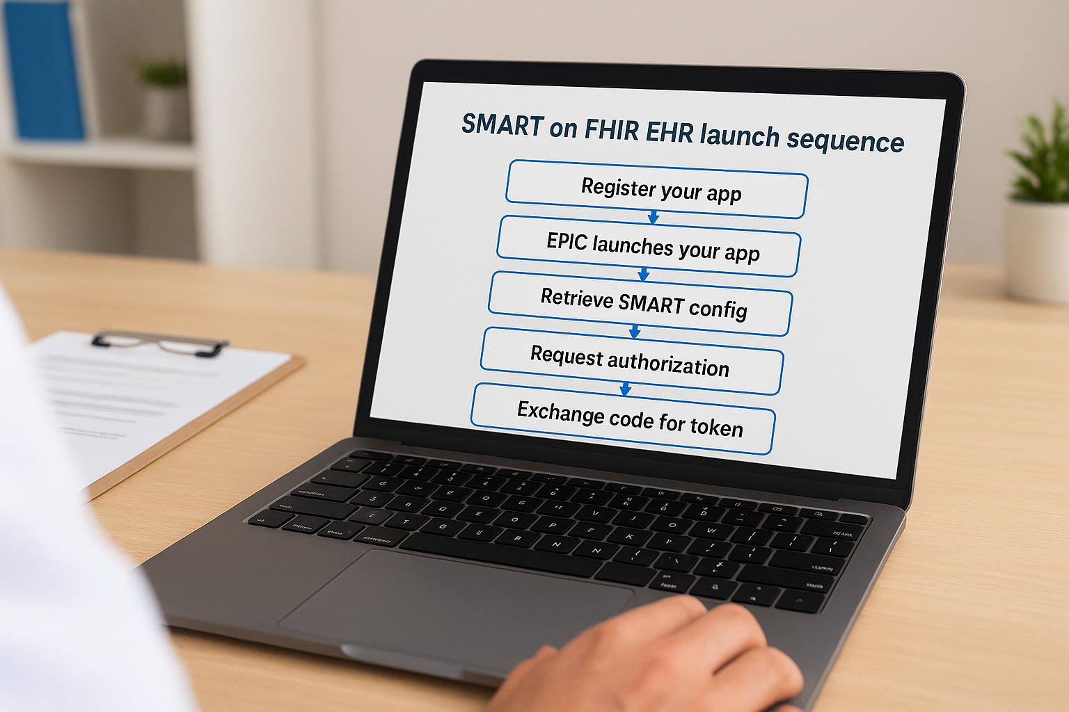 What is the SMART on FHIR EHR launch sequence?