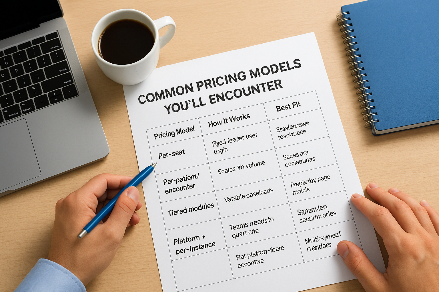 Common pricing models you'll encounter