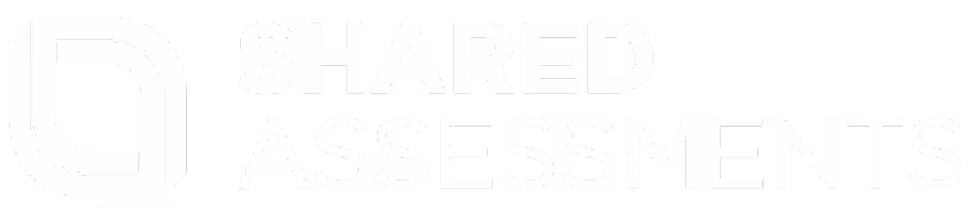 Shared Assessments logo with interlocking shapes to the left of the text.
