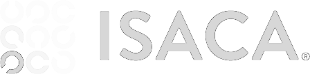 ISACA company logo with stylized circular icons forming a square on the left.