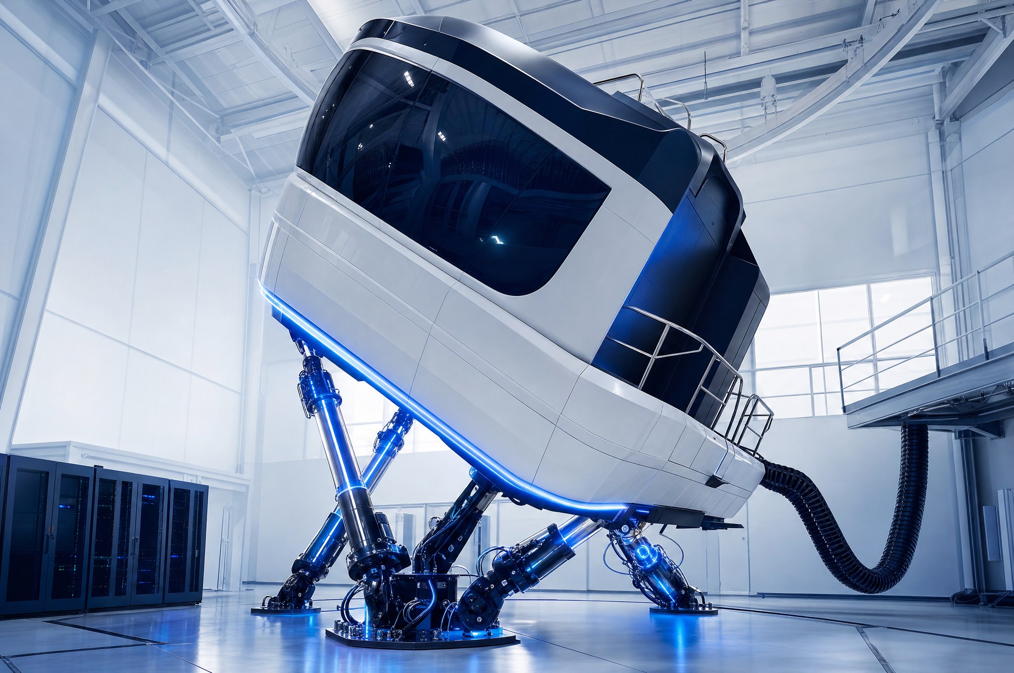 A full-flight simulator artwork for the Boeing article