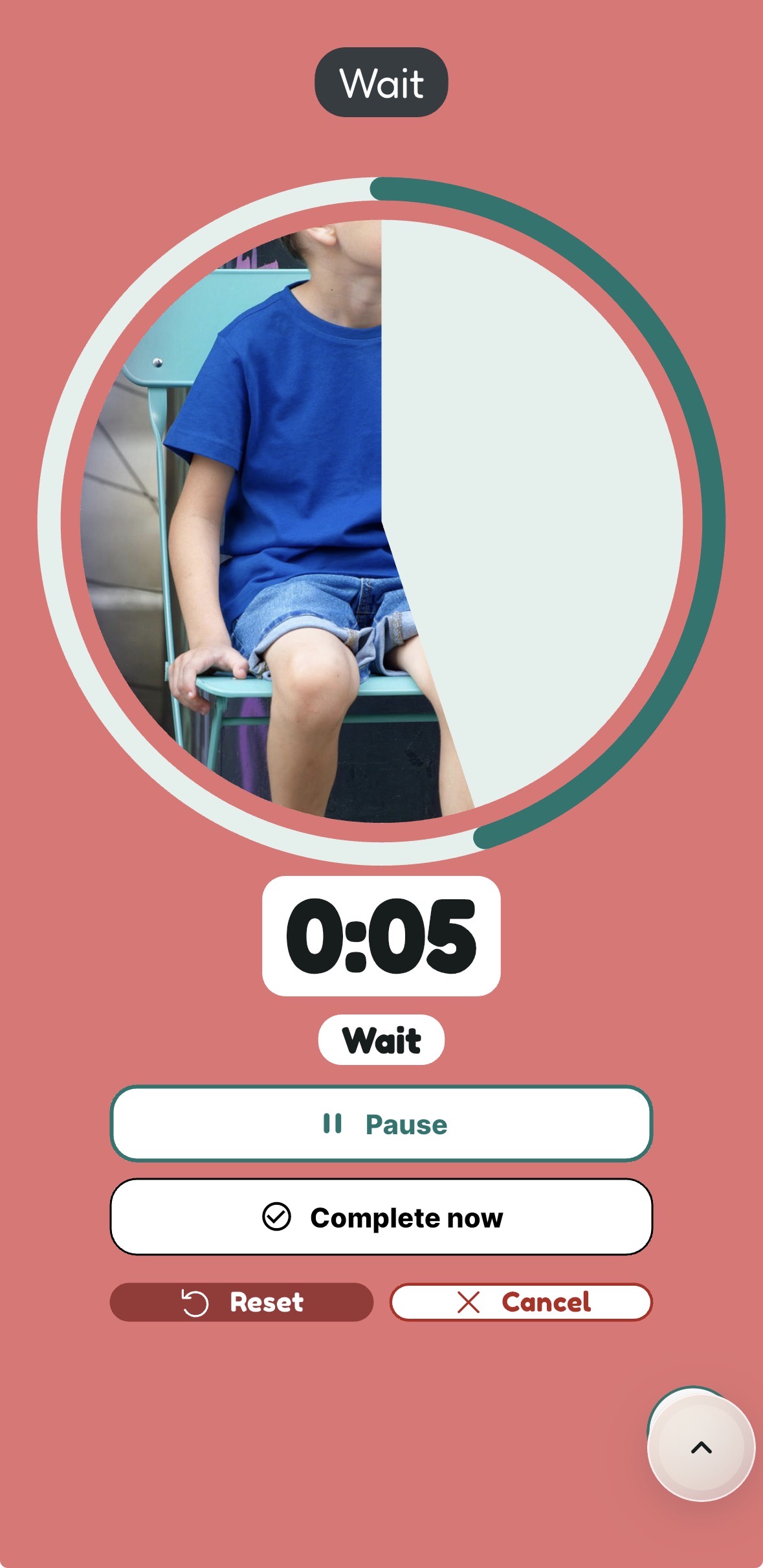 A visual activity timer counting down in the Skillberry app