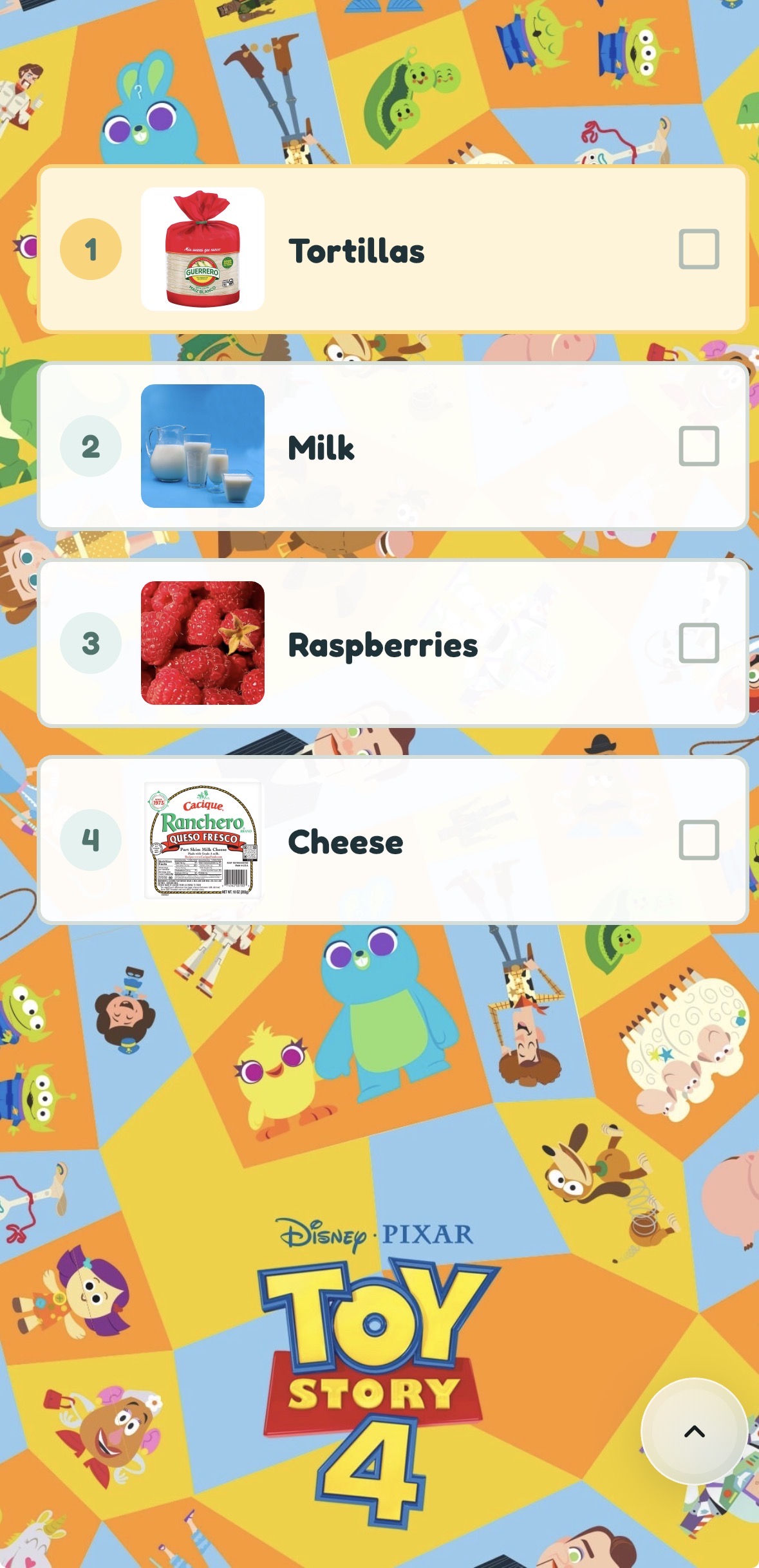 A visual schedule shown as a list in the Skillberry app