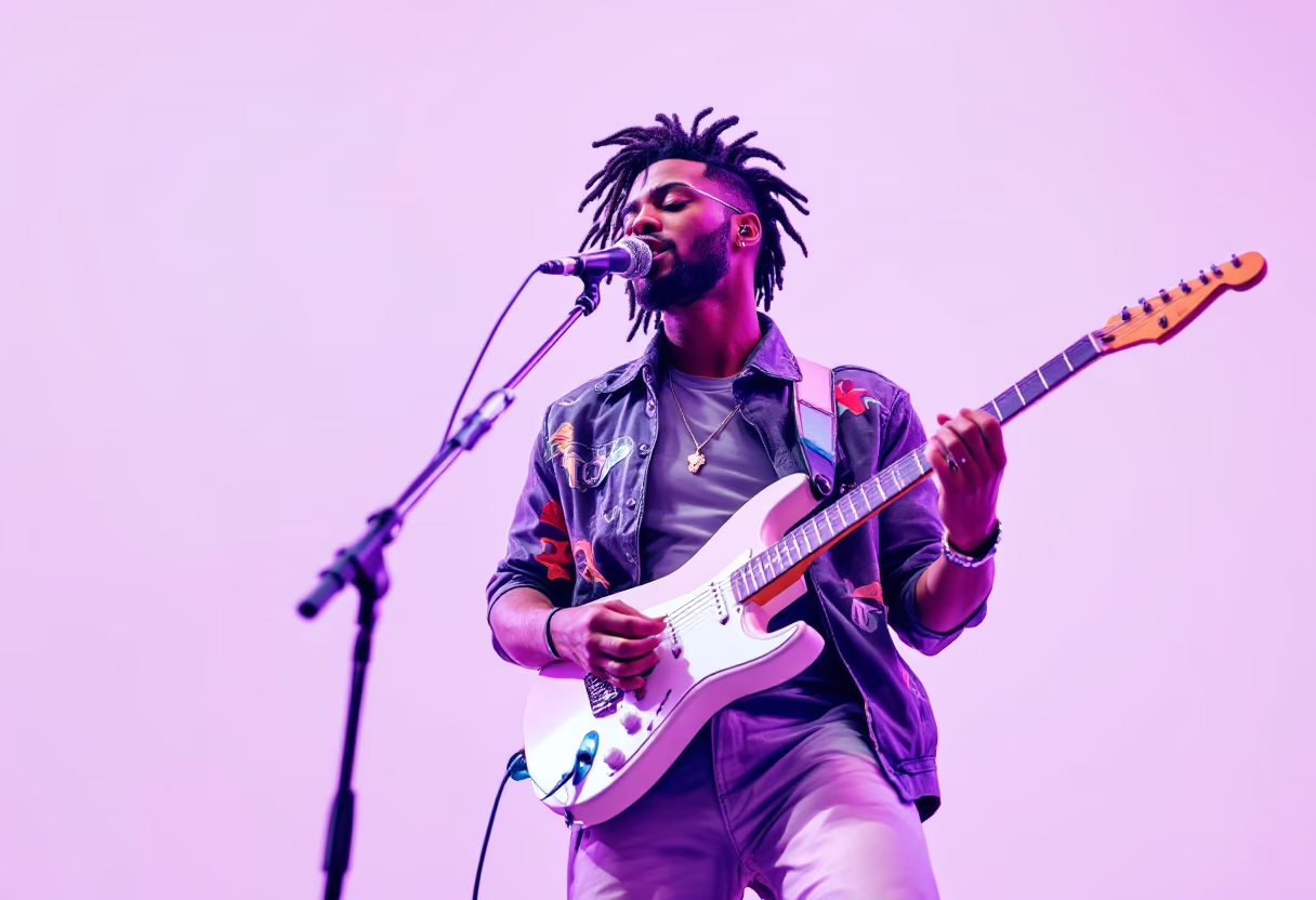 image of musician performing live