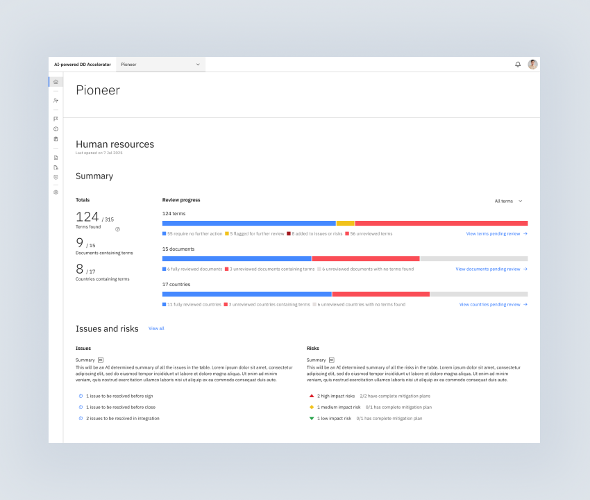 AI-powered due  diligence accelerator