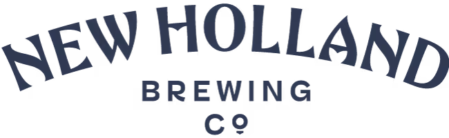 New Holland Brewing Co text logo in dark blue with New Holland arched above Brewing Co centered below.