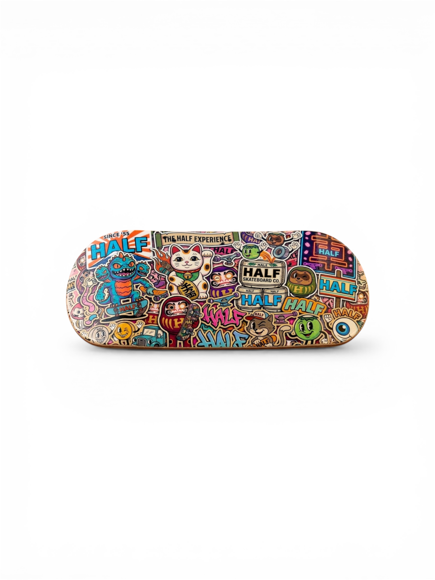 Half Sticker Bomb Fingerboard Deck