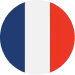 Circle filled with the French flag colors: blue, white, and red vertical stripes.