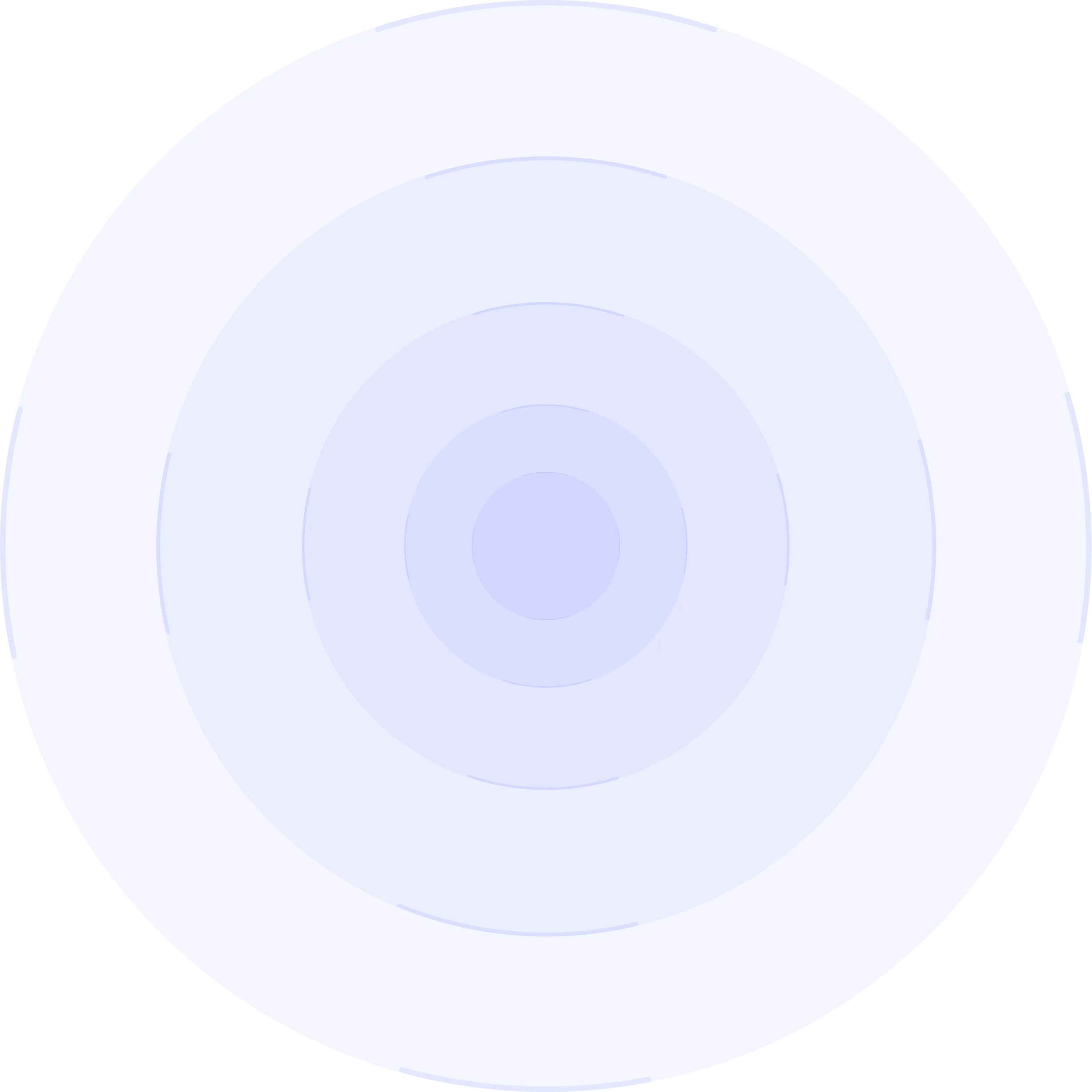 Blue circular gradient with concentric darker blue rings.