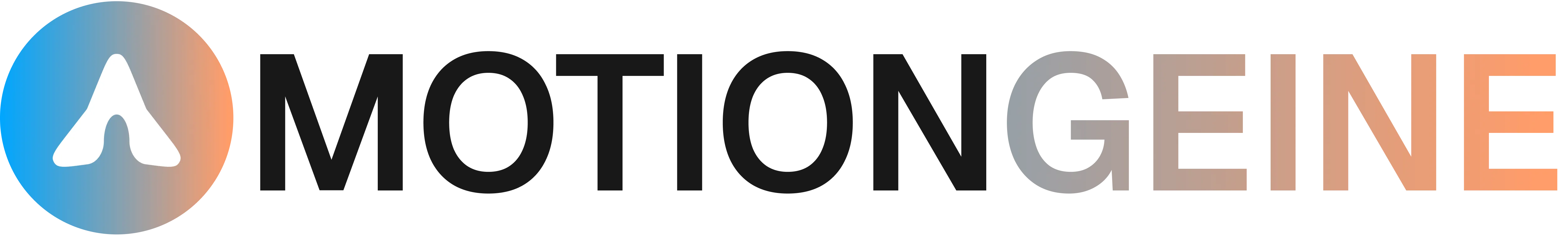 MotionGEINE logo with a stylized white 'A' inside a blue and orange gradient circle followed by the text 'MOTIONGEINE' in black and gradient colors.