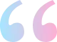 Two quotation marks styled as abstract, rounded shapes in blue and pink colors.