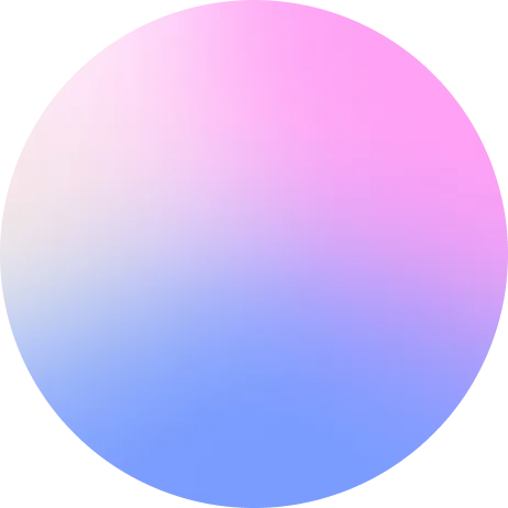 Circular gradient with soft blend of pink at the top, white in the middle, and blue at the bottom.