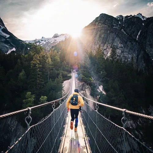 Instagram photo man on the bridge