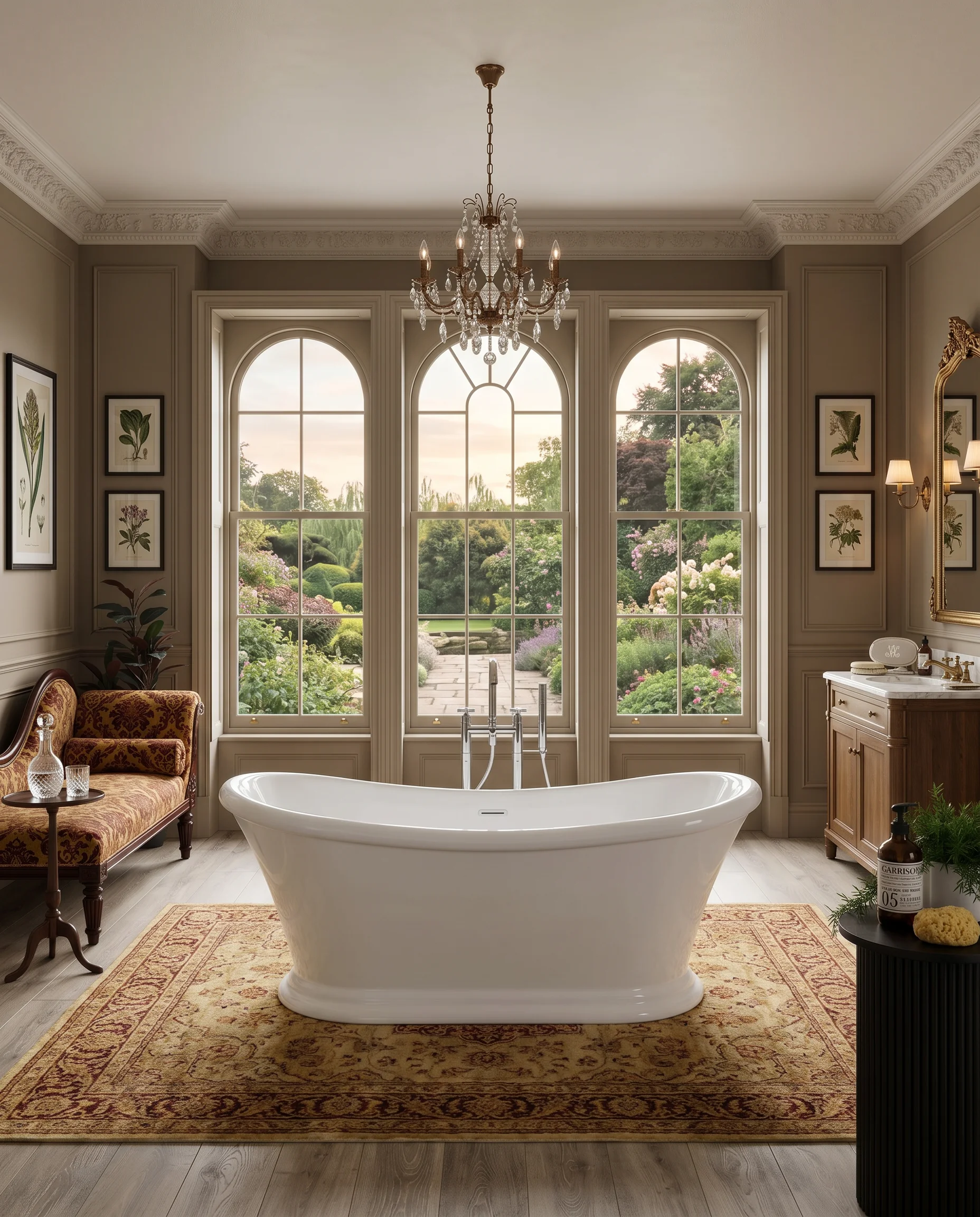 Crest bath — wide-angle view in an elegant bathroom setting