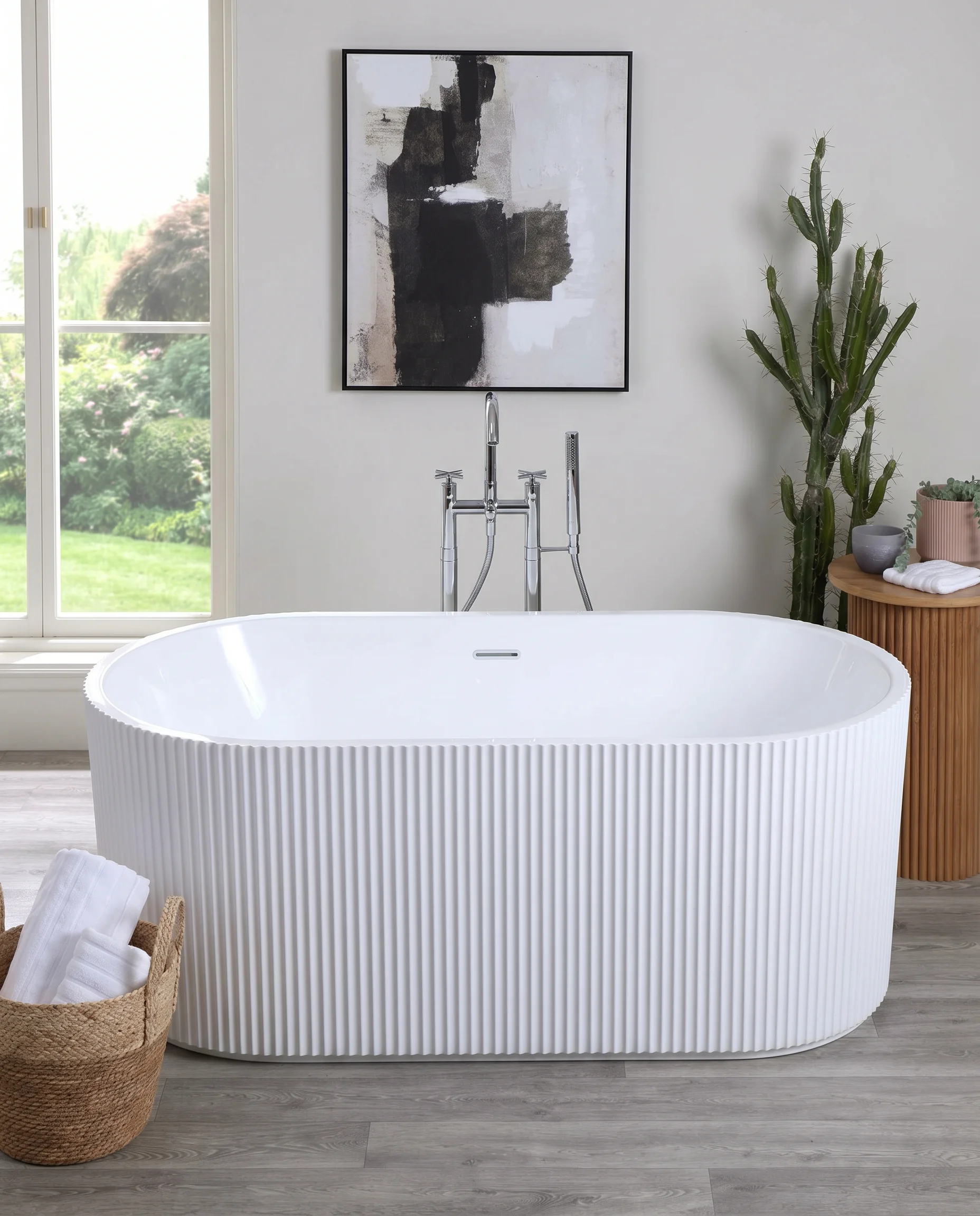 Deco oval white freestanding bath