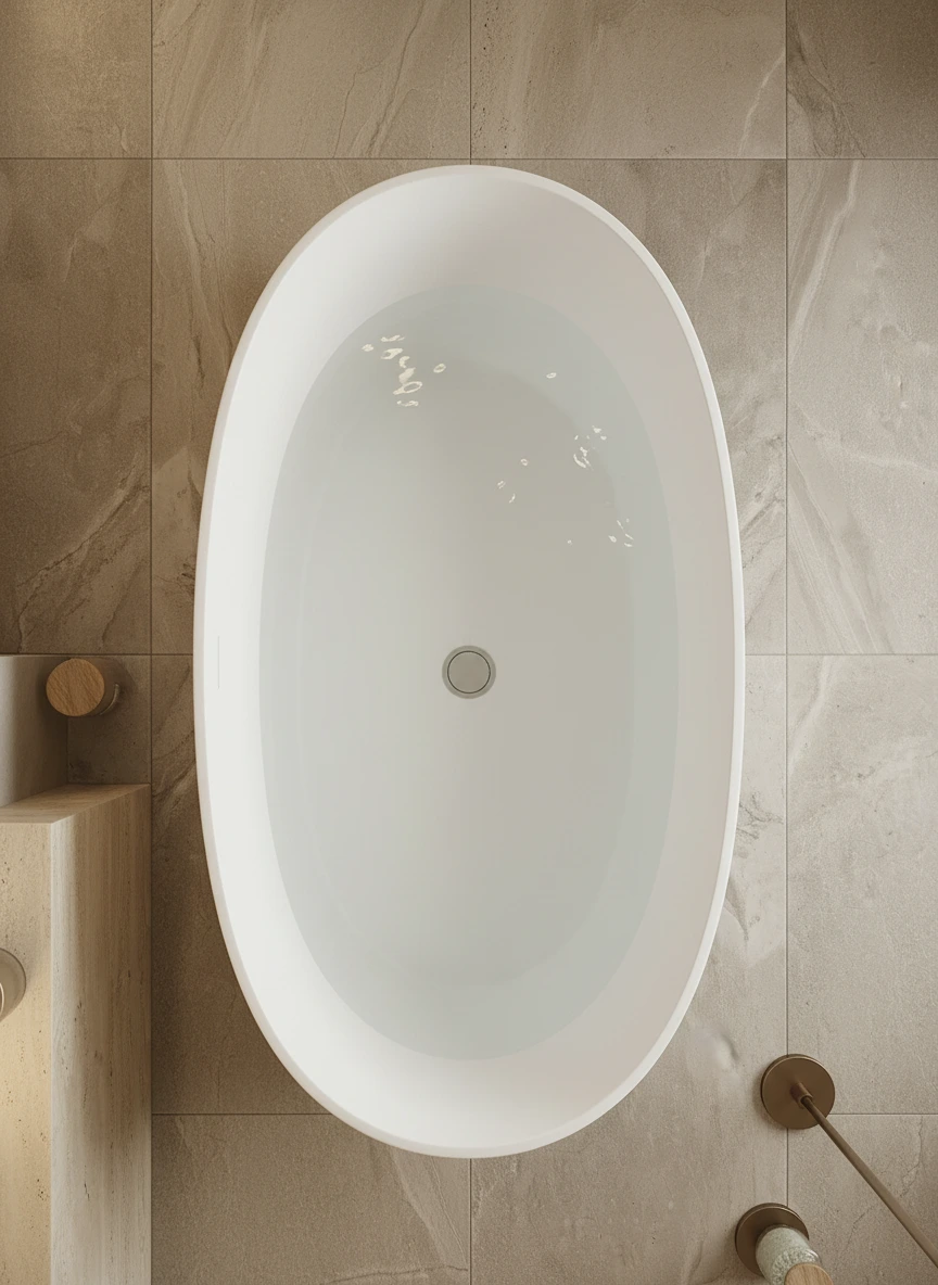 Solis bath detail showing its gently contoured interior