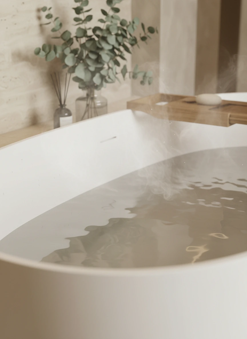 Solis freestanding bath — sculptural form with a smooth, refined surface