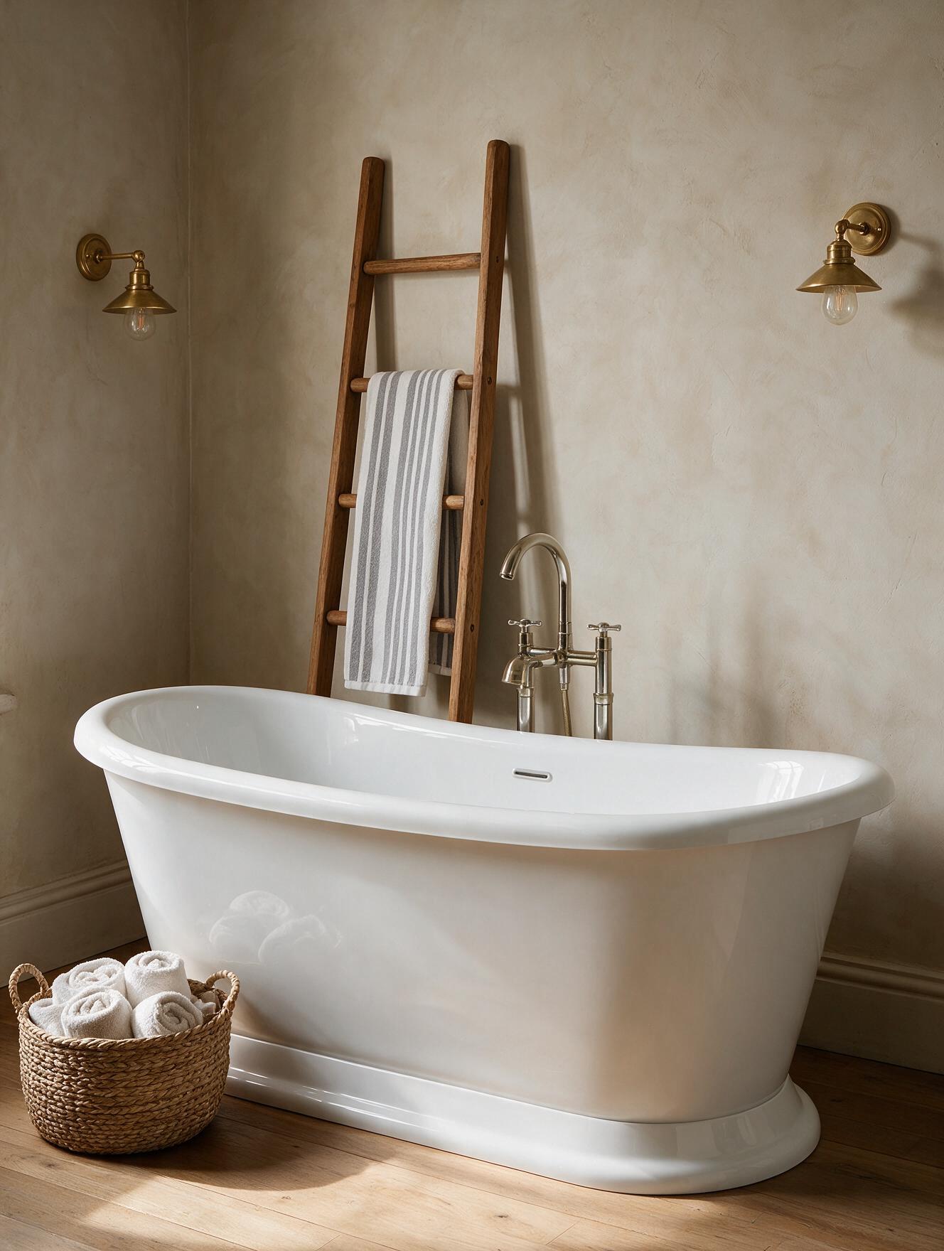 Ondine bath in a period-style bathroom with a brass tap