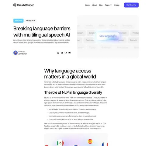 Blog Post Page - CloudWhisper - Webflow Template | BRIX Templates