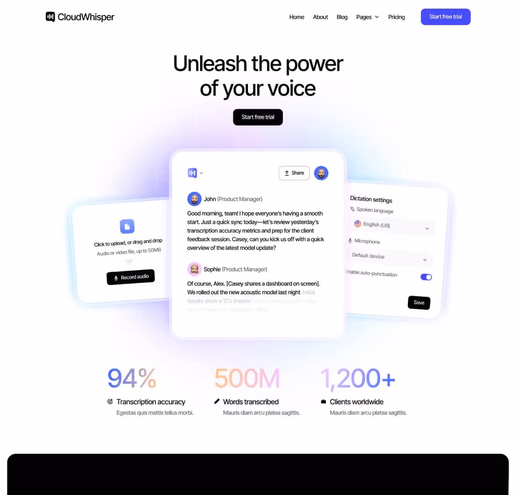 Home V2 Page - CloudWhisper - Webflow Template | BRIX Templates