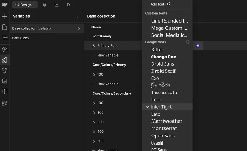 Font Family - CloudWhisper Webflow Template