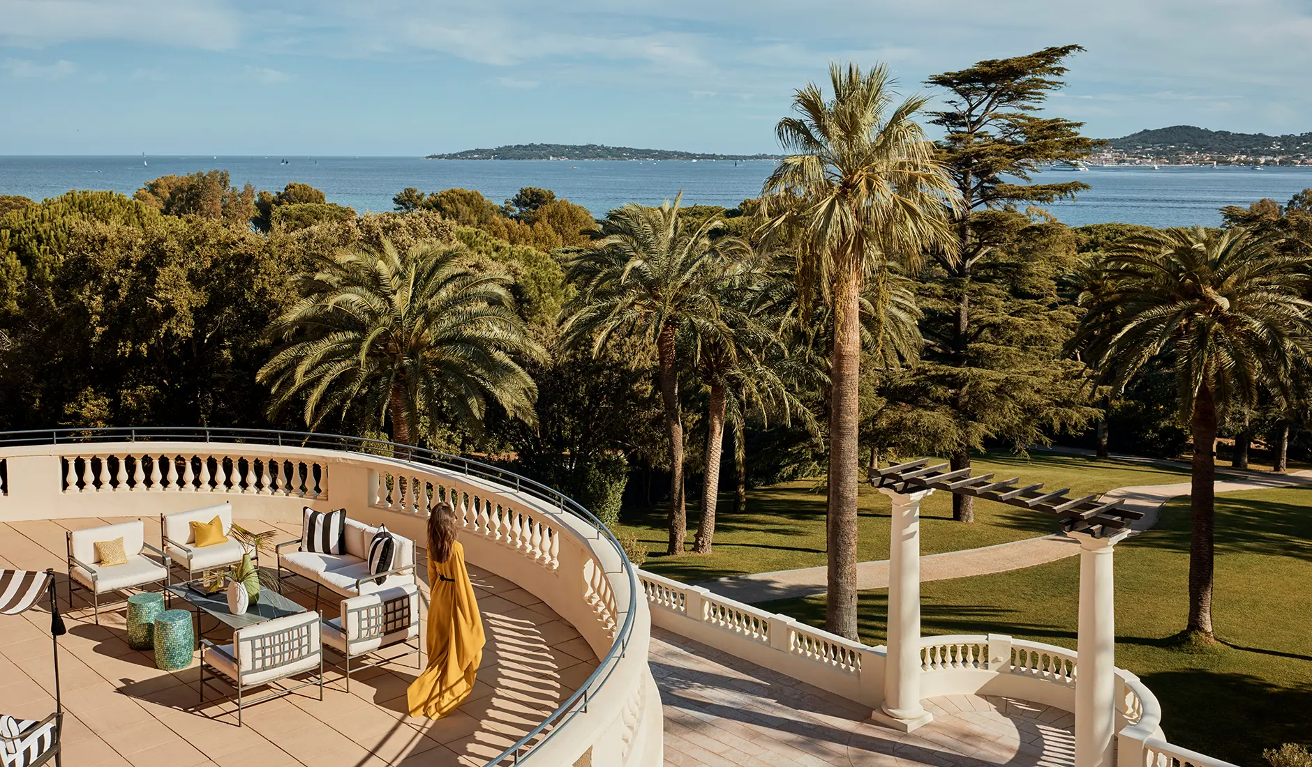 Terrace with sea view at COMO Le Beauvallon in Saint-Tropez, luxury hotel opening in 2026