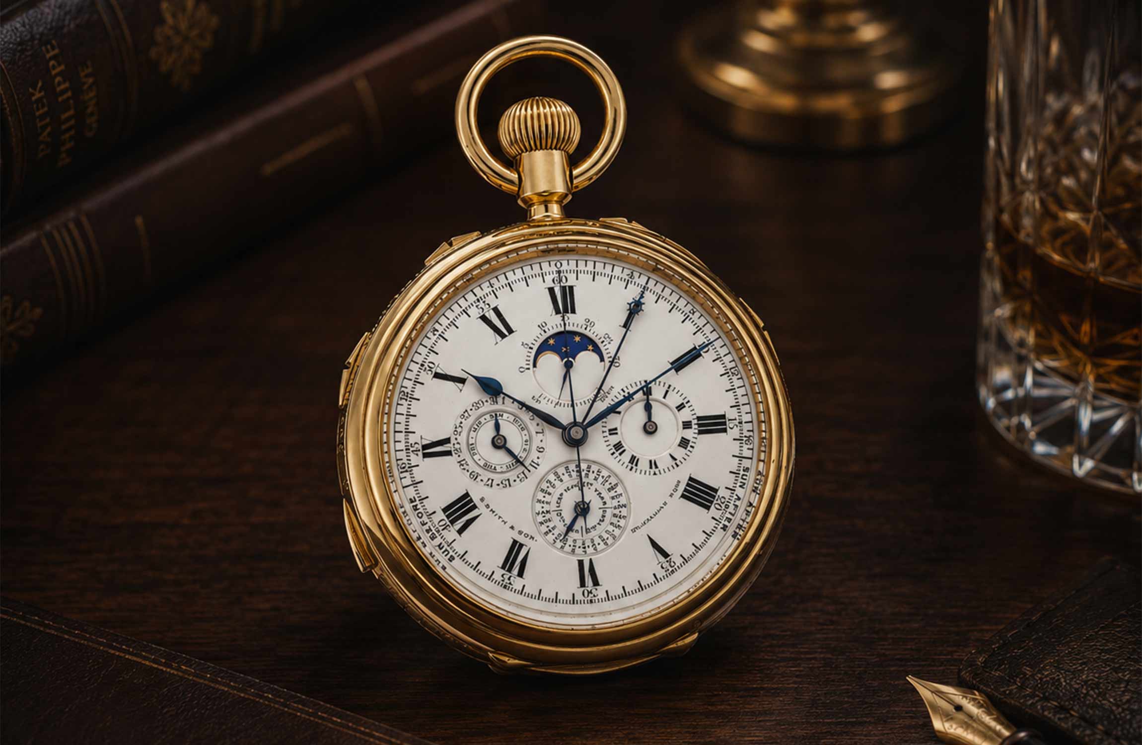Vintage Audemars Piguet pocket watch displayed