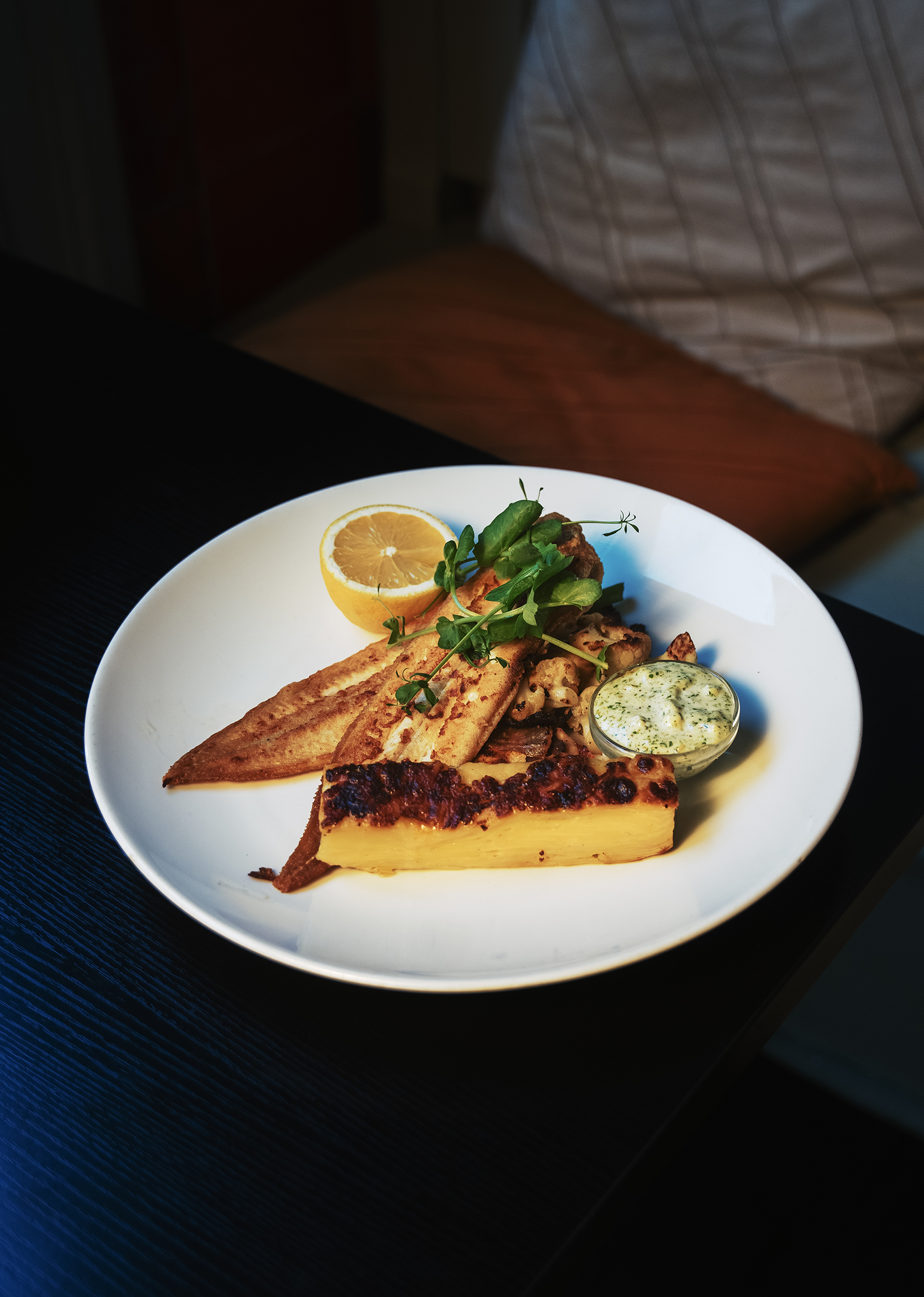 Single orange flower on the clear sky background.