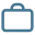 Blue briefcase icon with a handle and latch.