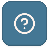 White question mark inside a circle on a blue rounded square background.