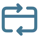Two curved arrows forming a rectangular loop indicating refresh or reload.