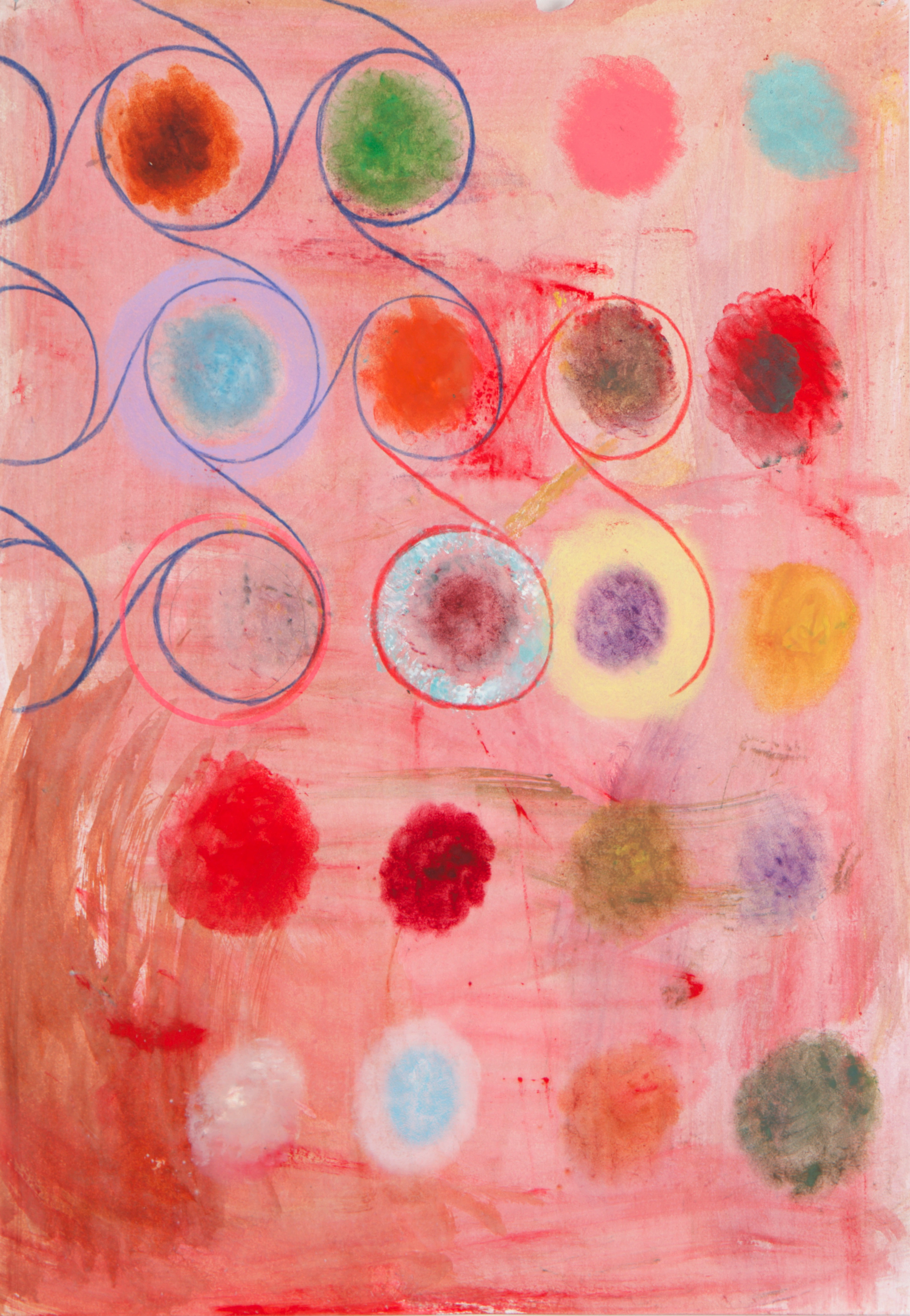 Oil paint, markers on paper