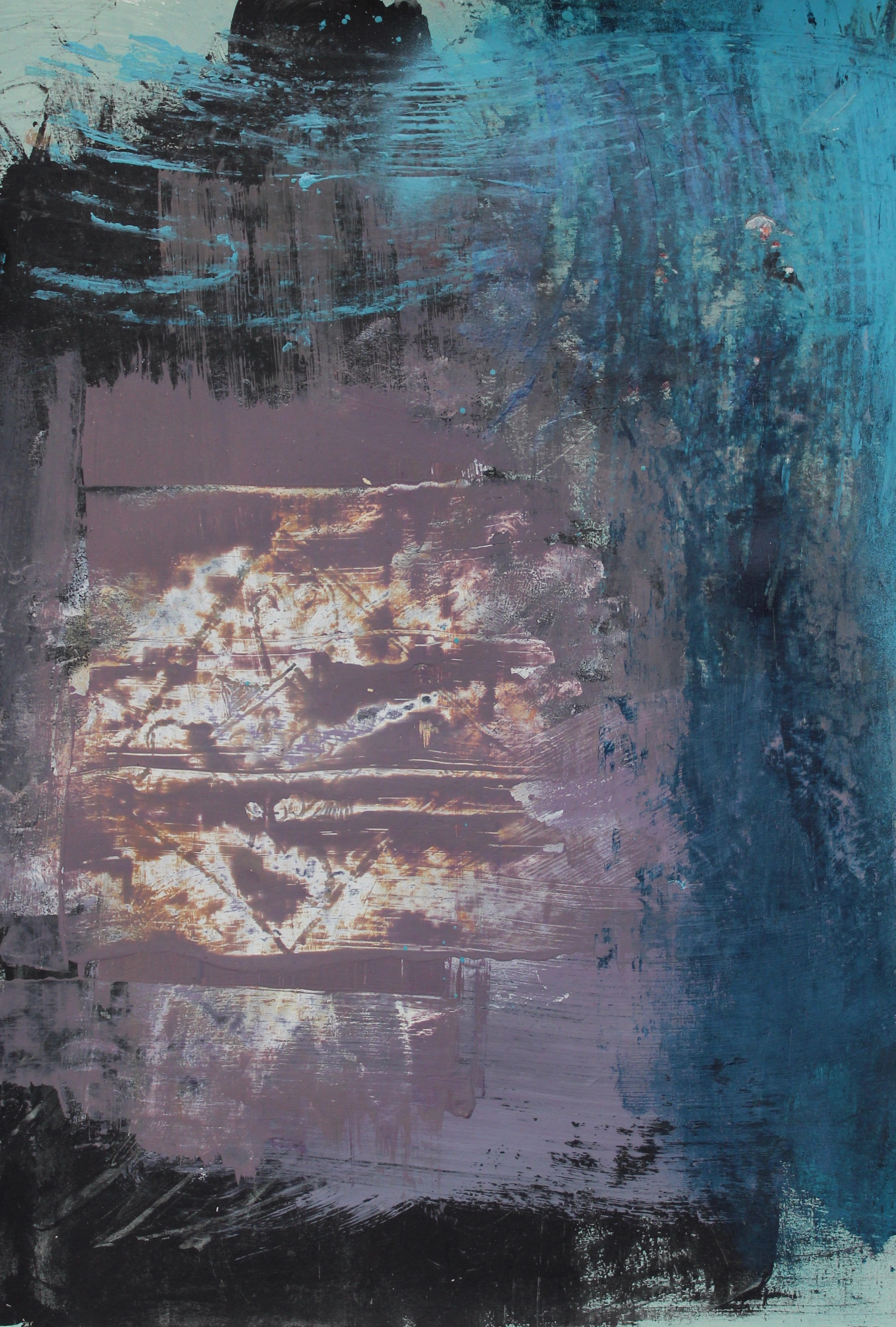 Acrylic and spray paint on paper