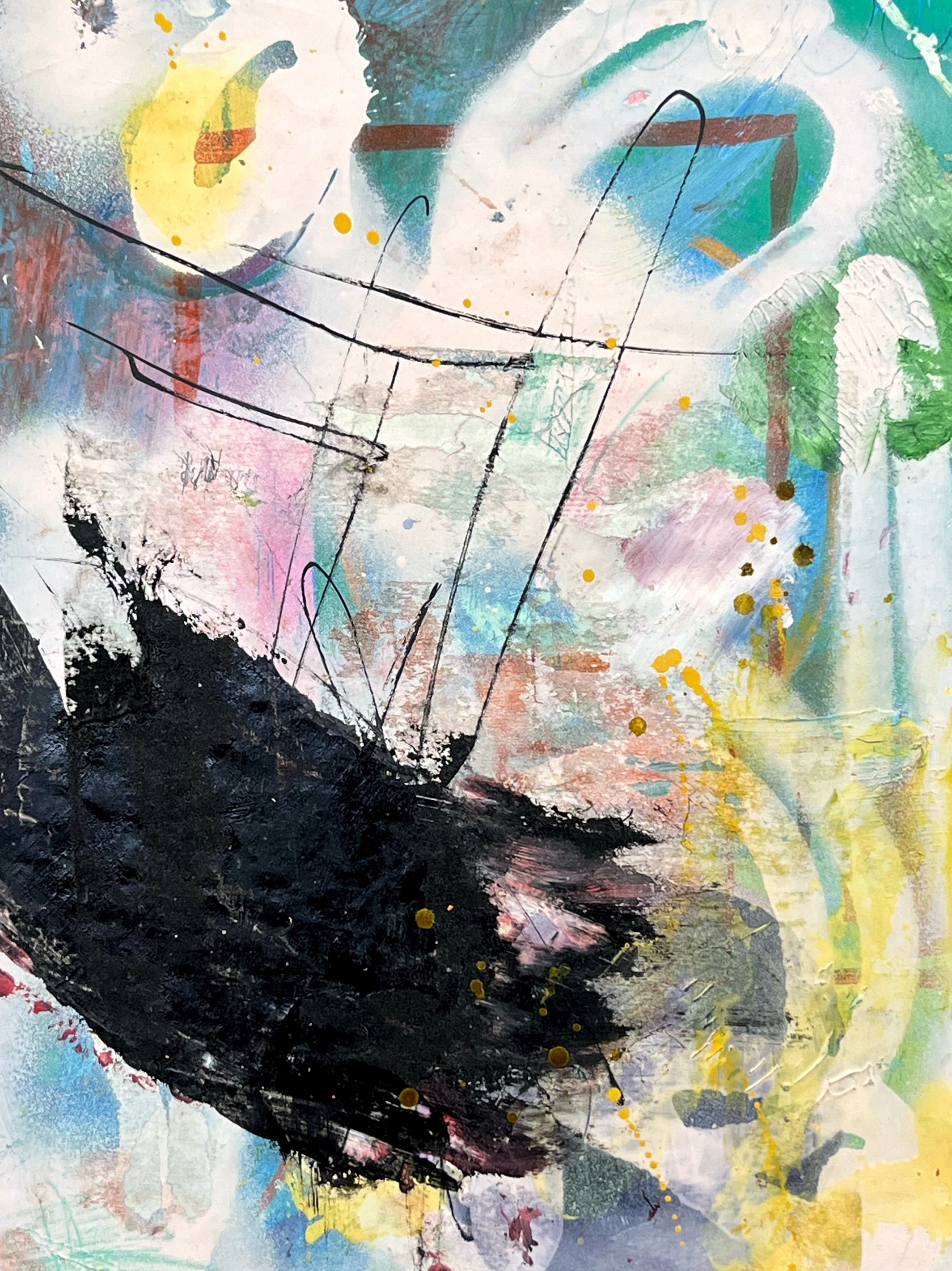 Acrylic and spray paint on paper