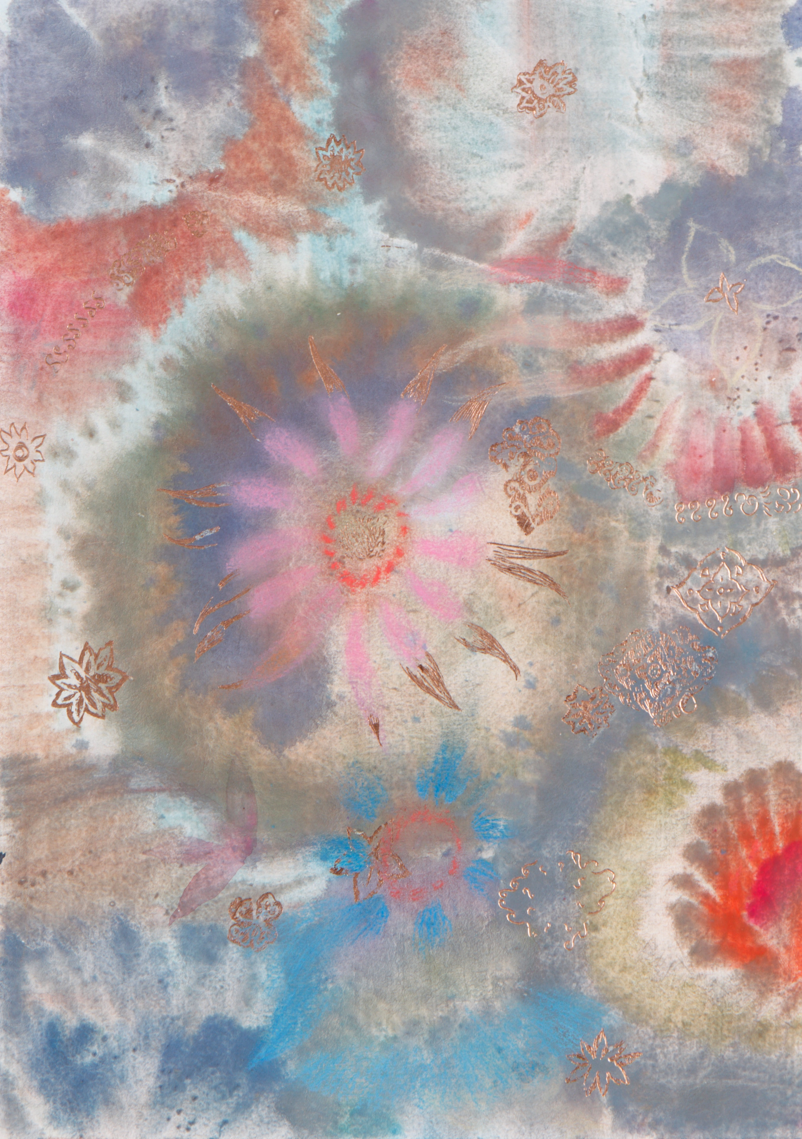 Gouache and foil on paper