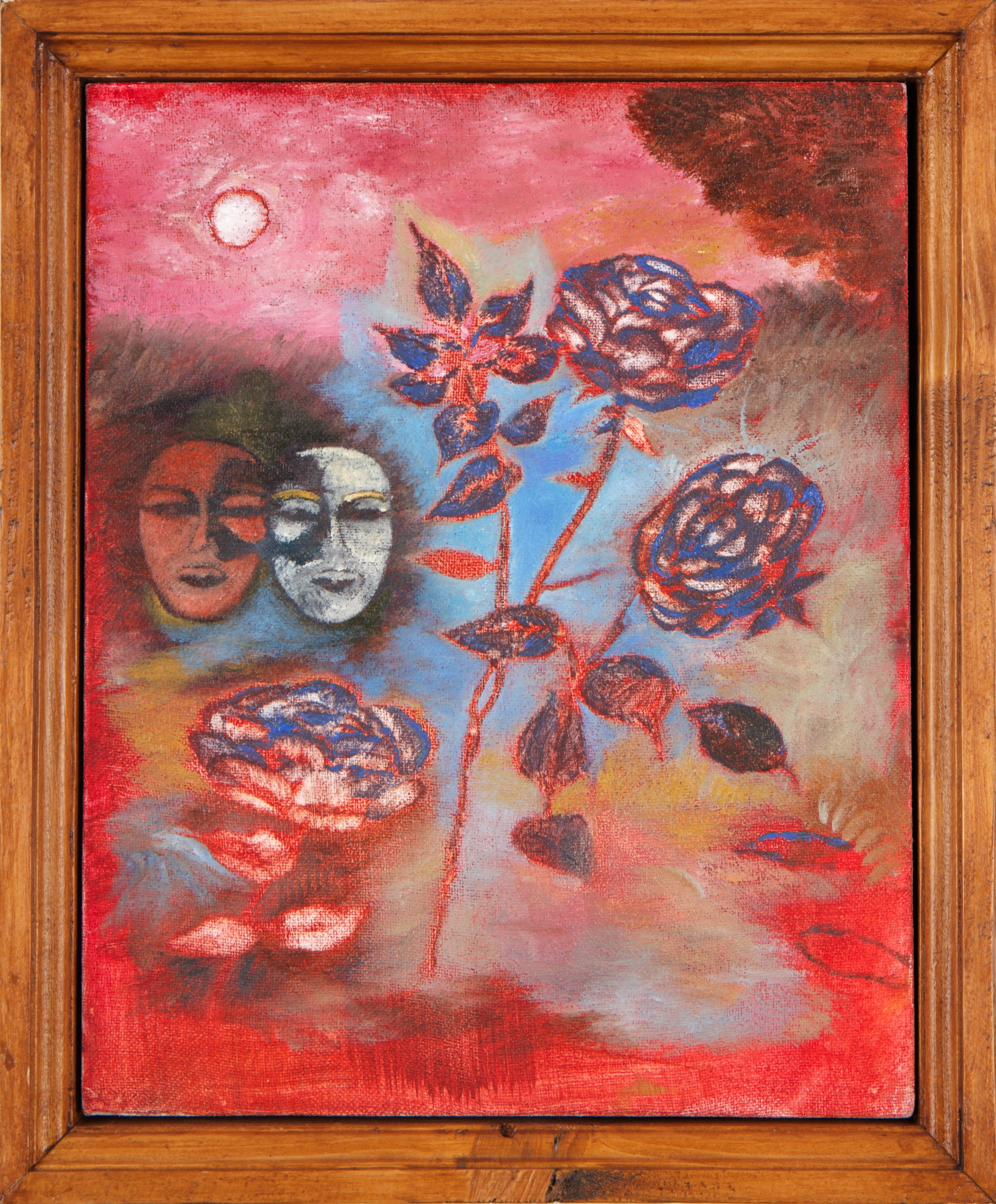 Oil on cotton (additional handmade wooden frame) 