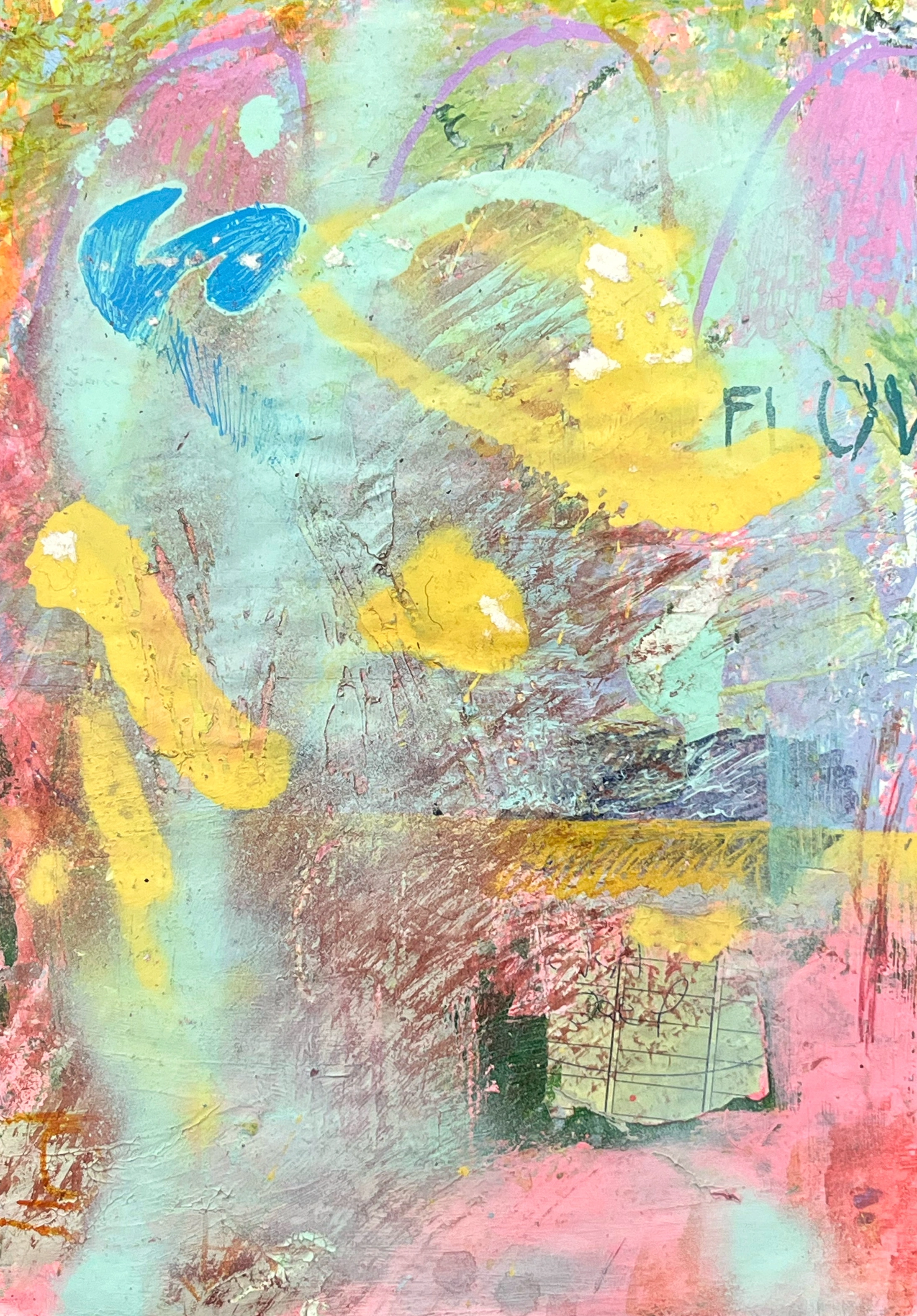 Acrylic and spray paint on paper