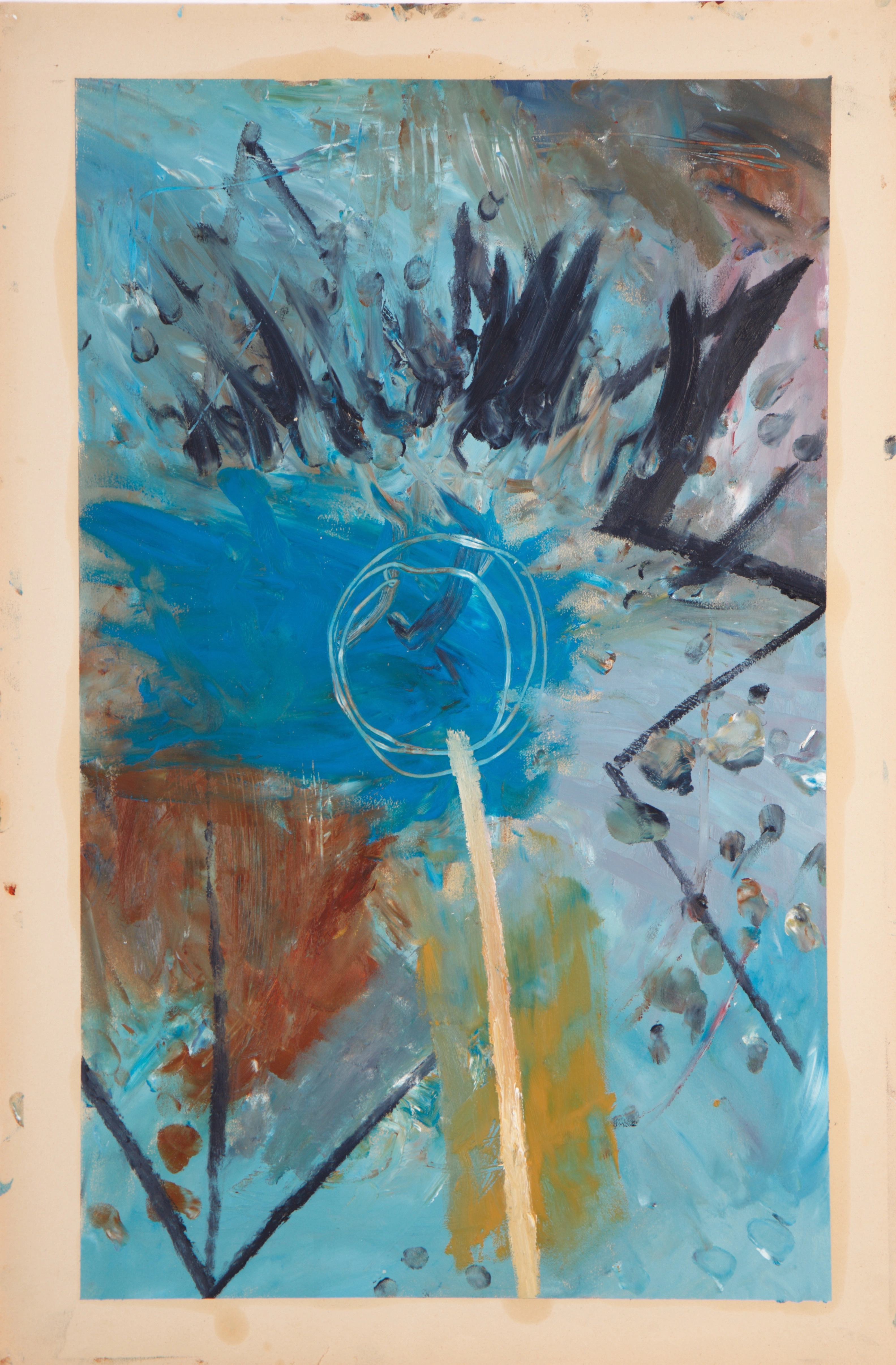 Oil on vintage paper