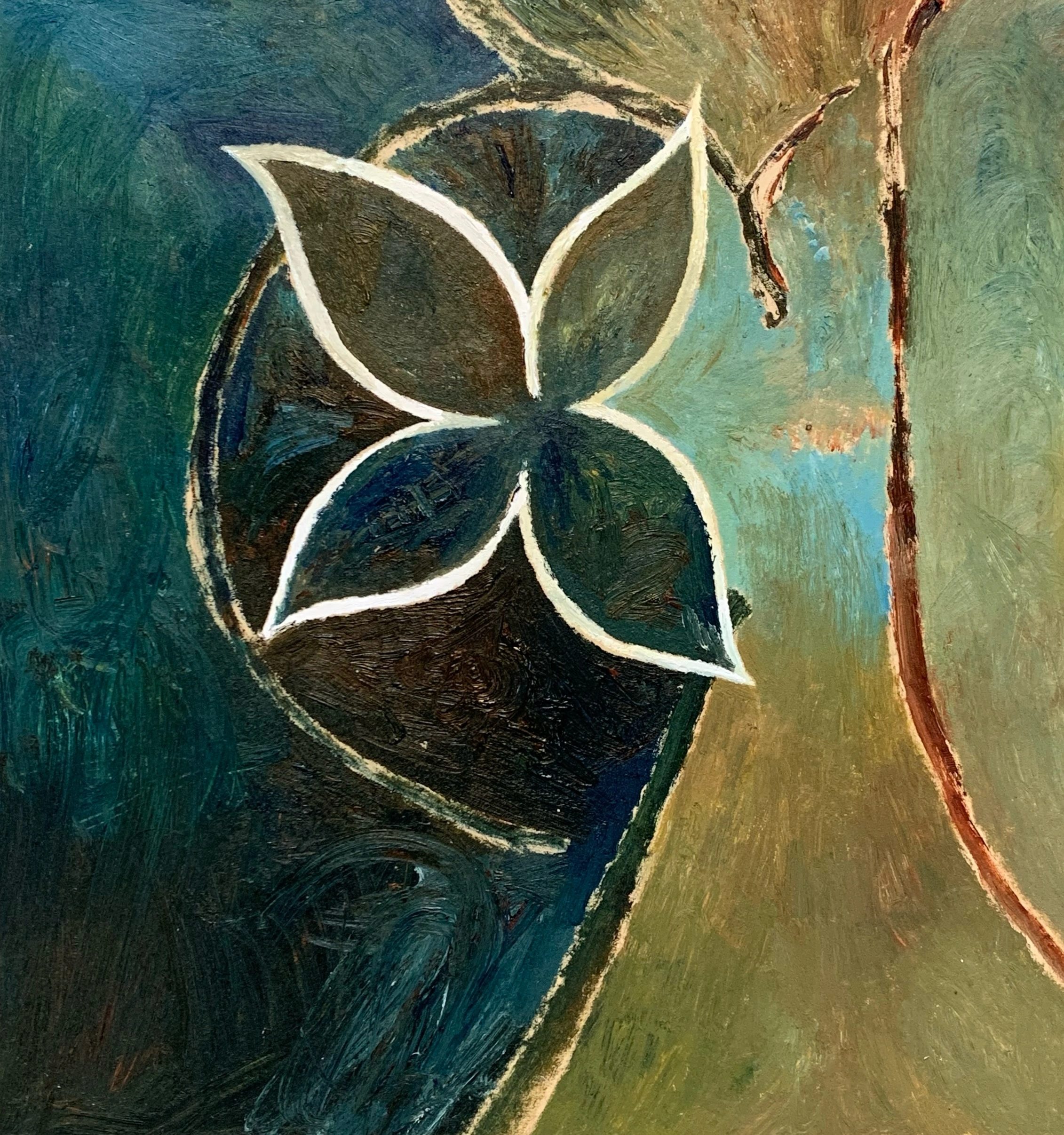 Oil on vintage paper