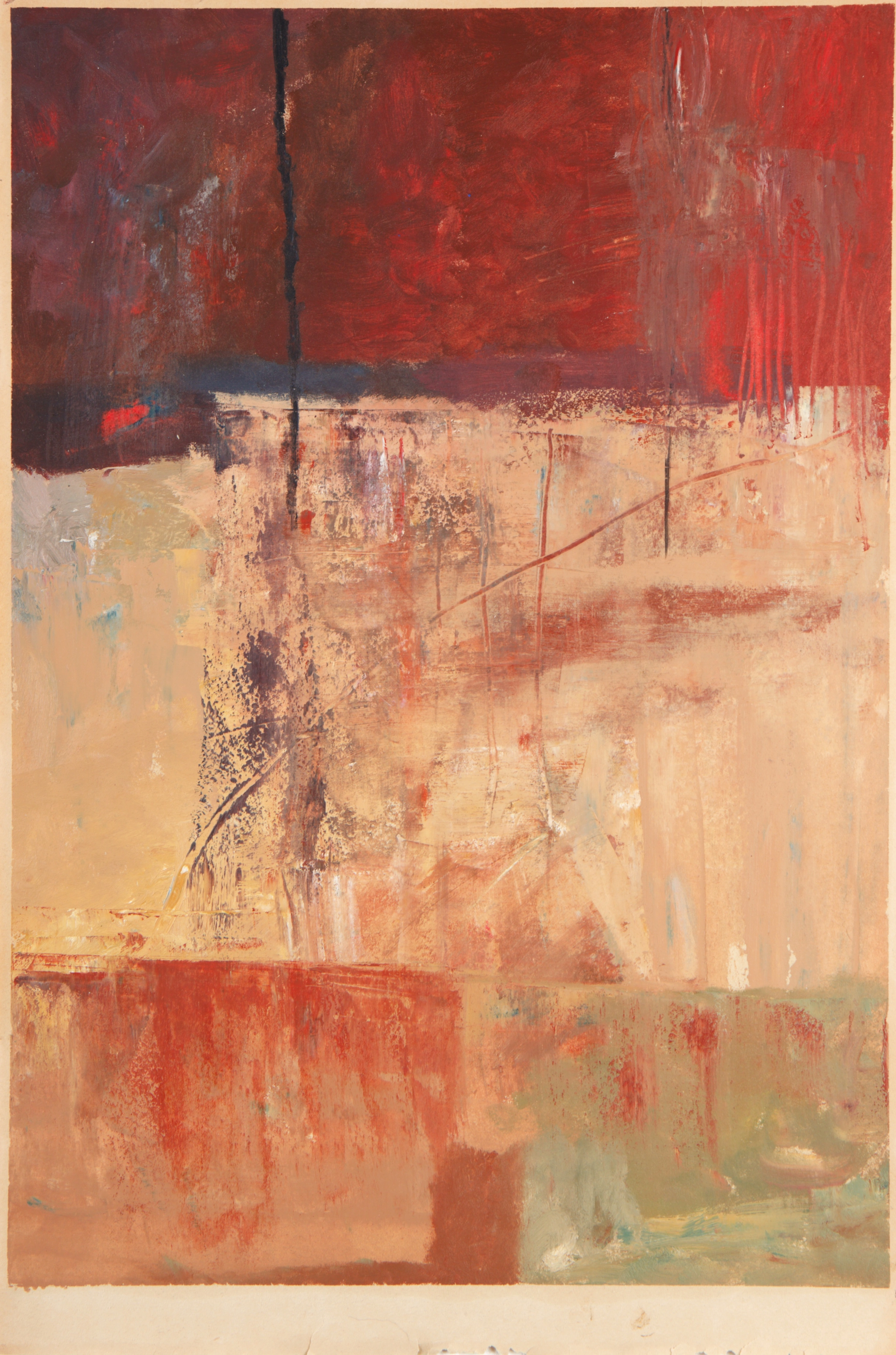 Oil on vintage paper