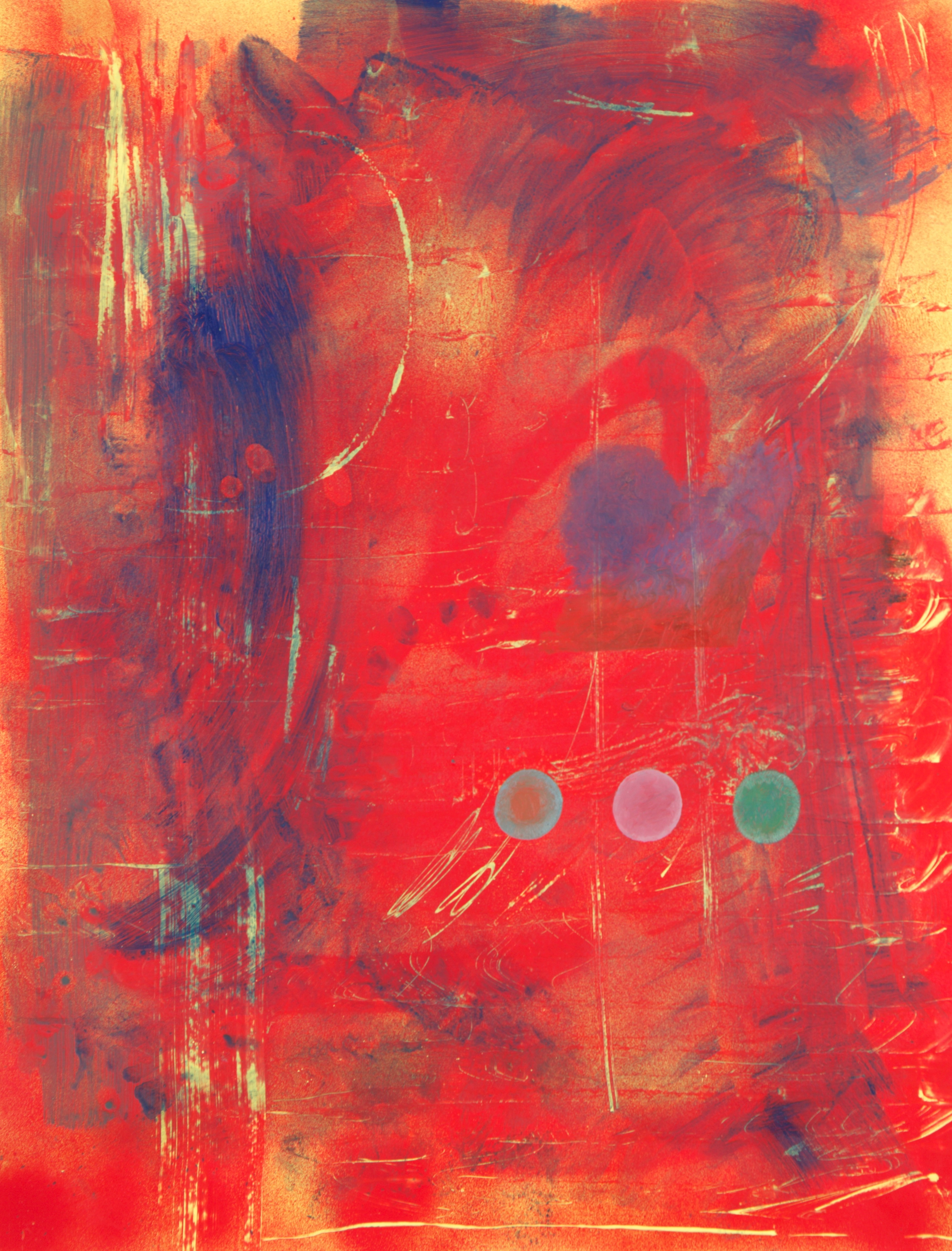 Acrylics, spray paint on paper 