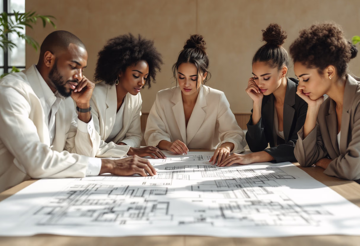 image of construction meeting (for a general contractor)