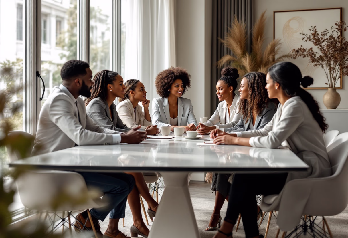 image of team discussion (for a hr tech)